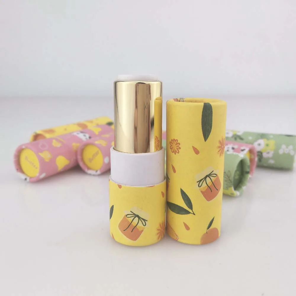 

Wholesale 1500pcs/lot CardBoard Eco Friendly twish up paper tubes for 5ml lipstick custom colorful printing 5g lipbalm container