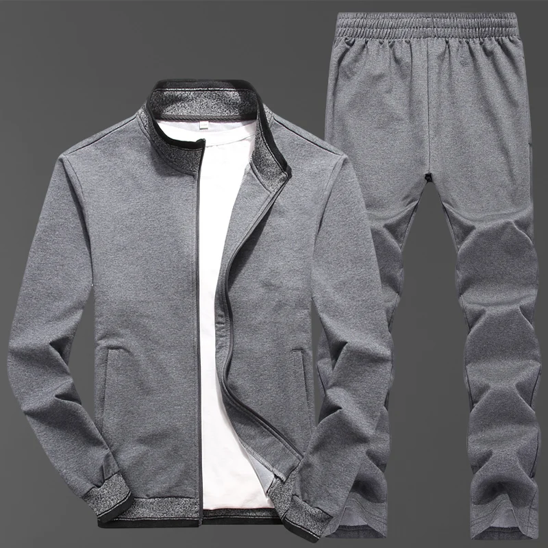 Men's Sportswear Sets Spring Autumn Male Casual Gyms training Running Tracksuit Men 2 Piece Sweatshirt + Sweatpants sportsuit