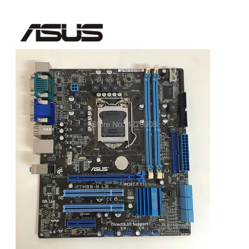 Разъем LGA 1156 для ASUS P7H55 M LE десктопная материнская плата H55 i3 i5 i7 DDR3 16G uATX б/у