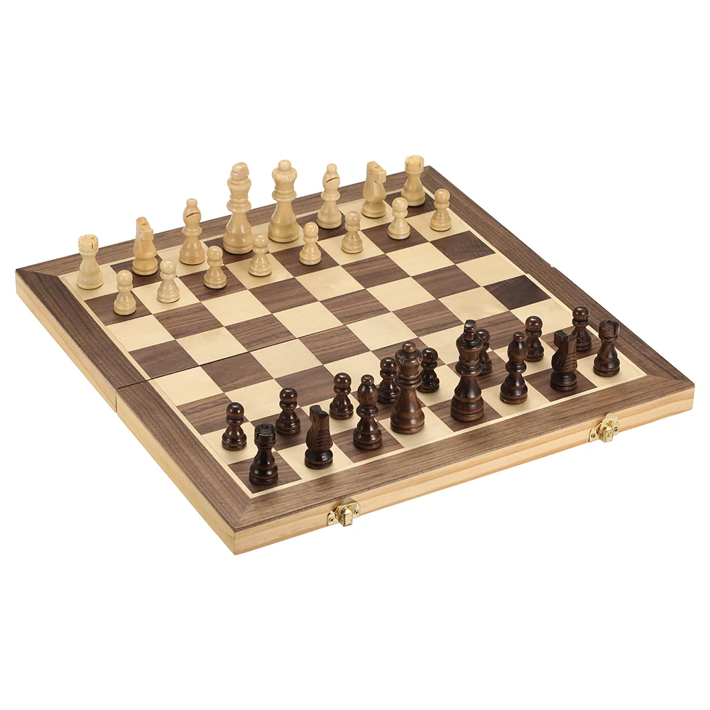 40*40cm Foldable Wooden Chess Set International Chess Entertainment Game Set Folding Board Educational Magnetic Chess