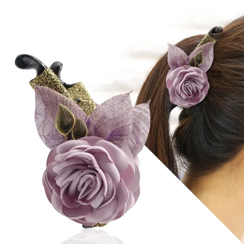 

Hair Accessories Entirely Handmade for Making Glorious Bow Tipburn Flower Banana Clip Barrettes Up-do Fj650