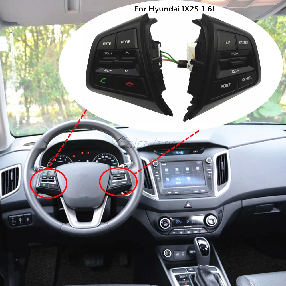 Кнопки управления круиз контролем на руль для Hyundai Ix25 Creta 1.6L 2.0L|Переключатели и