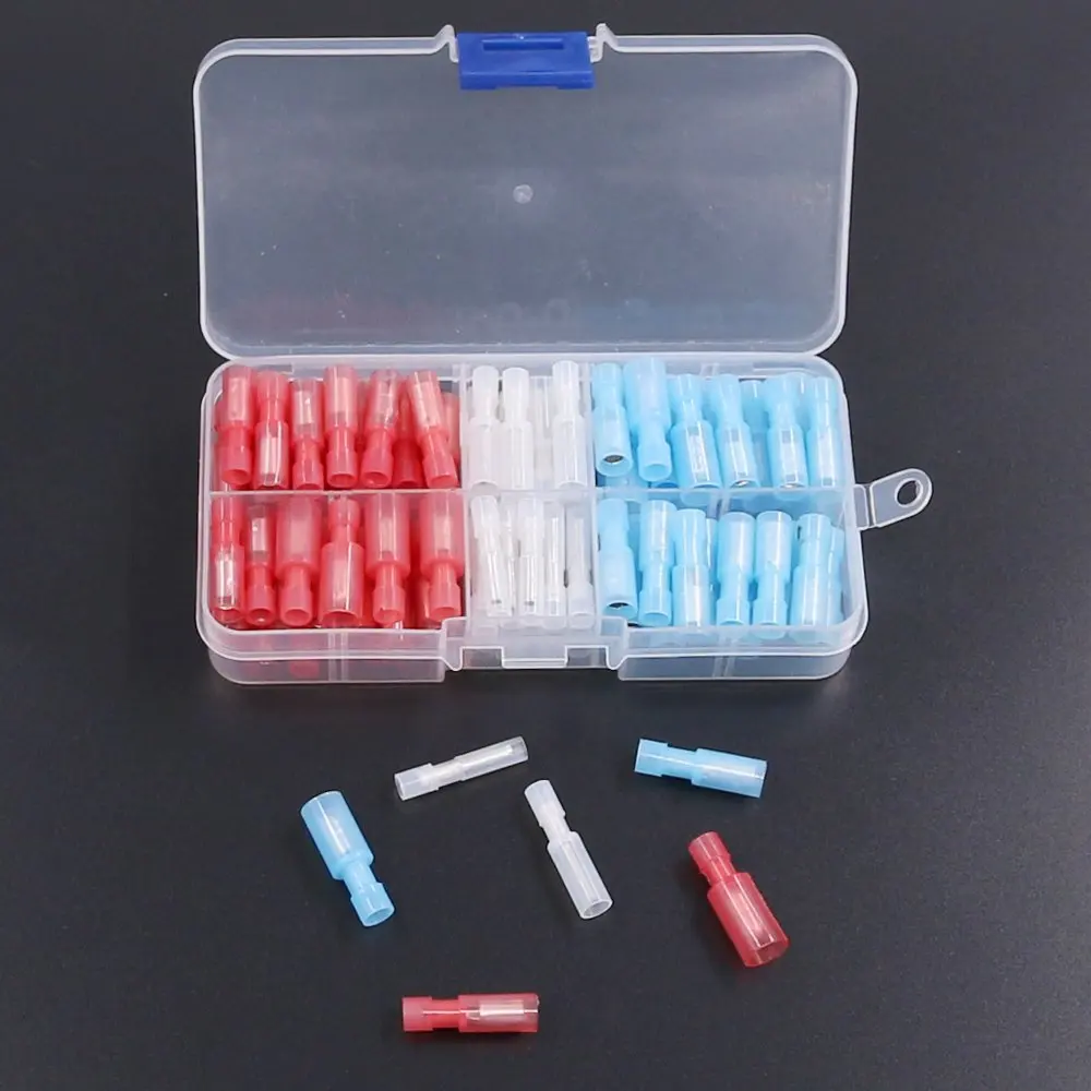60PCS Assortment Electrical Fully font b Insulated b font Butt font b Crimp b font Terminals