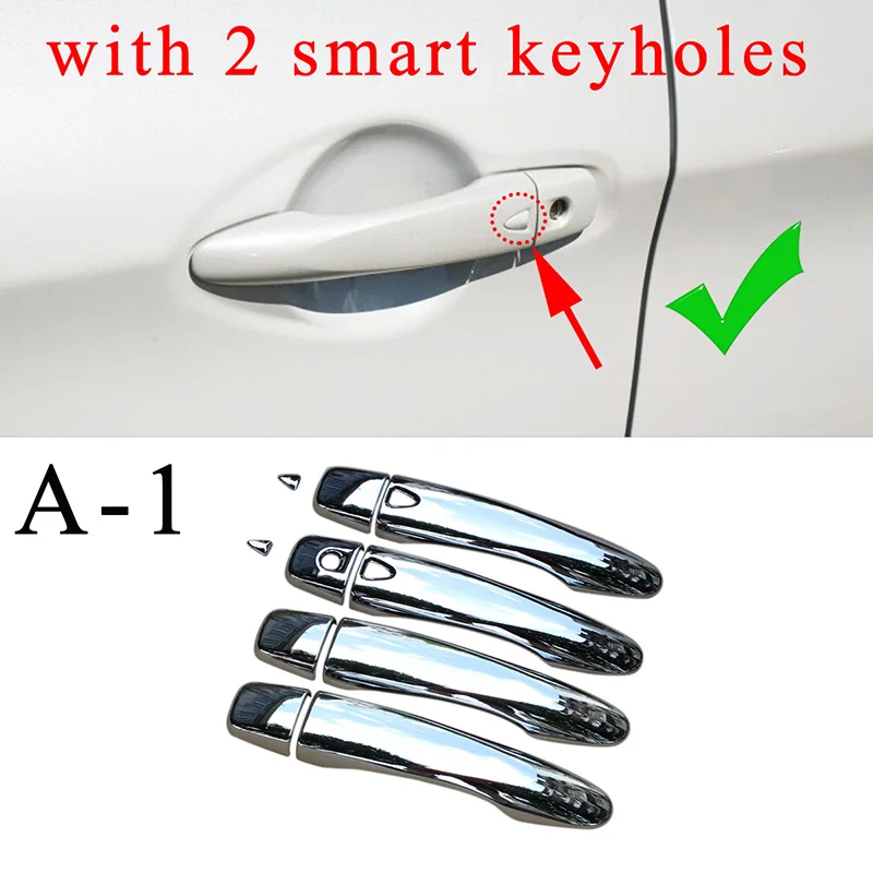 A-1 (with 2 keyhole) Хромированные аксессуары для противотуманных фар, дверное зеркало заднего вида, решетка крышки, подходит для Nissan Qashqai J11 - Цвет: A-1 (with 2 keyhole)