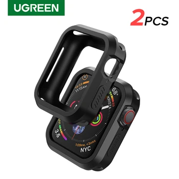 

Ugreen 2PCS Case For Apple Watch Protector Case Series 4 44mm Screen Protector Cover Black & Clear For Apple Watch 4 Protector