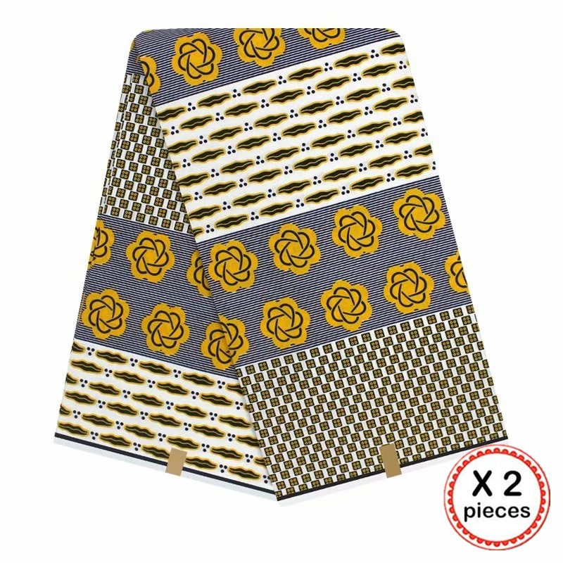 Африканская восковая ткань с принтом Хлопок Шитье Анкара африканская ткань 12 ярдов Нигерия Гана ткань для DIY свадебного платья 91621