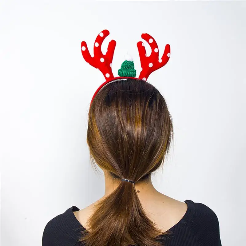 5pcs Antlers Headbands Christmas Festive Headwear Hair Band Headdress Party Costume for Kids Girls Children