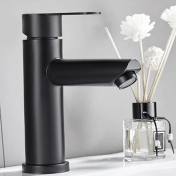 

Stainless Steel Hotel Sink Faucet Kitchen Tap Easy Install Single Handle Deck Mounted Water Mixer Cold Hot Bathroom Basin Home