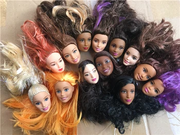 

Collection Choose Style Good Doll Heads Purple Hair Jute Red Hair Doll Accessories Girl DIY Dressing Princess Toy Doll Heads