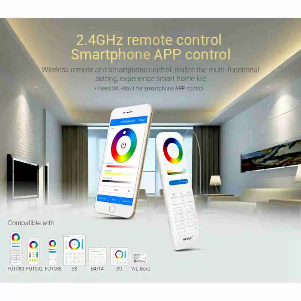 Пульт управления светодиодной лентой Miboxer FUT045 12 В постоянного тока ~ 24 RGB + CCT 2 4 ГГц