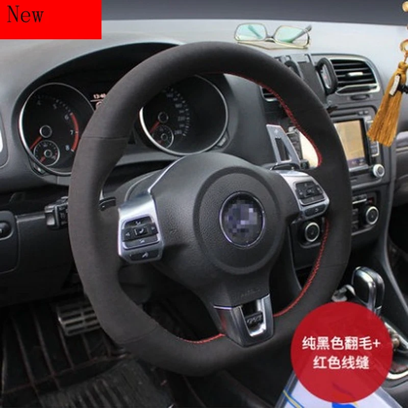 

Hand-Stitched Leather Suede Car Steering Wheel Cover for Jeep Compass Wrangler Grand Cherokee Renegade Cherokee Accessories
