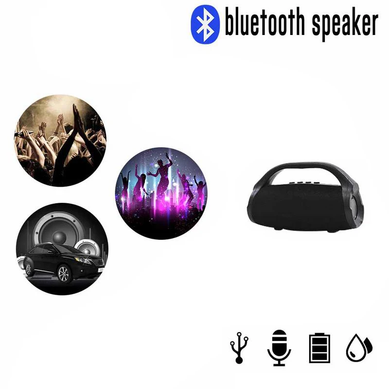 Полный Портативный беспроводной Bluetooth динамик водонепроницаемый наружный сабвуфер USB AUX Радио Mp3 плеер Бумбокс Саундбар+ светодиодный фонарик