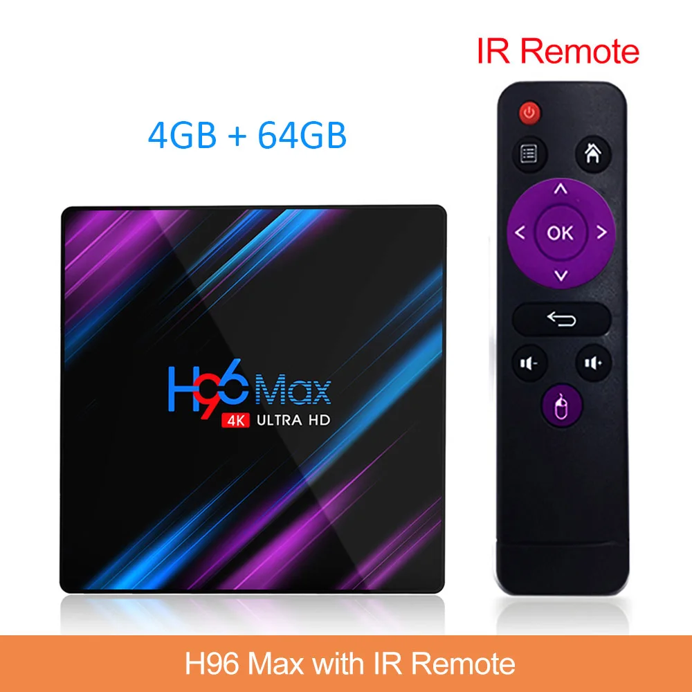 LEMADO H96 MAX tv Box Android 9,0 RK3318 4G 64G Поддержка HDMI 2,0 2K 4K HDR YouTube Netflix wifi 2,4G/5G USB 3,0 Android tv Box - Цвет: 4G 64G