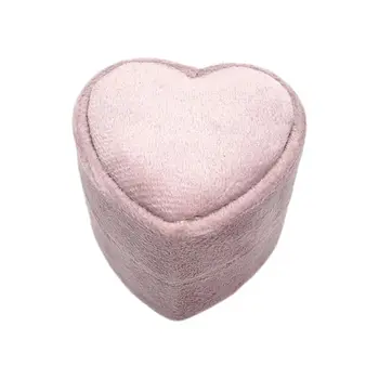 

Velvet Double Ring Box Heart Wedding Ceremony Ring Box with Detachable Lid N0HE