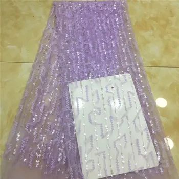 

green African Seuqins Lace Fabric 2020 purple Embroidered French Nigerian Lace Fabric High Quality Lace For Party