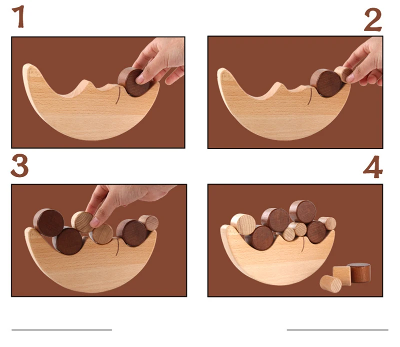 Детские Игрушки для раннего обучения деревянная Луна балансировка развивающие игрушки строительные блоки Детские балансировочные игрушки Монтессори подарки на день рождения