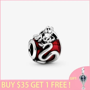 

2020 New Arrival S925 Sterling Silver Beads Mulan Mushu Charms fit Original Pan's Bracelets Women DIY Jewelry