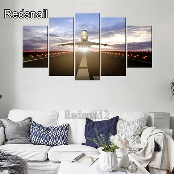 

5pcs set DIY 5D Full square round Drill Diamond Painting Cross stitch Rhinestones Embroidery Airport plane pictures TT2431