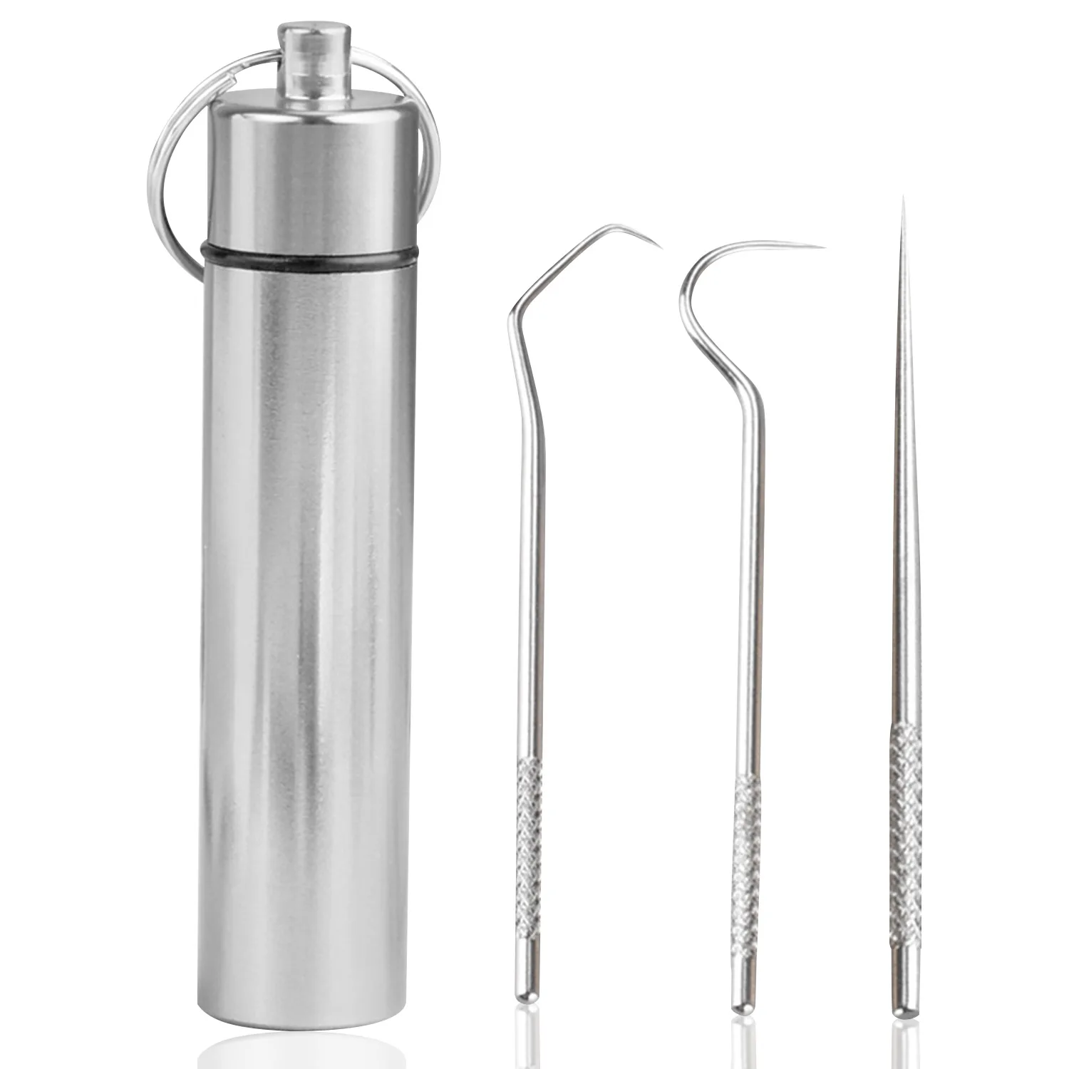 3Pcs Toothpicks Pocket Set Outdoor Edc Portable Multi-Purpose Toothpick Fruit Fork Camping Tool Toothpick Storage Tube
