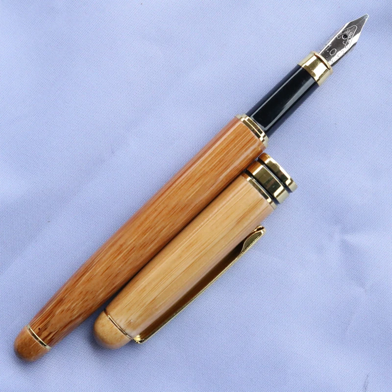 

Nature Bamboo Material Pen Retro Office School Fountain Pen Ink with Tip 1mm to 3 mm Writing Supplies