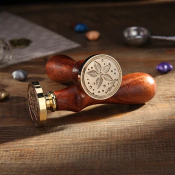 

Scrapbooking Sealing Wax Stamp Plant Pattern Seal Album Decor Craft DIY Stamp for Wedding Parties Invitations Presents