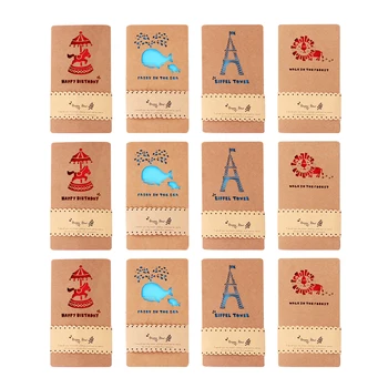

12pcs Blessing Card Meaningful Stylish Funny Paper Greeting Cards Wish Card Creative Gift Card for Festival Party Mother's Day