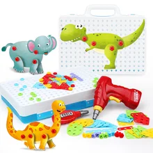 Игрушечный дом для ролевых игр, электрическая дрель, винтовая головоломка, Сборная модель животного, игрушка для мальчика, упражнение, ручной инструмент, обучающая игрушка