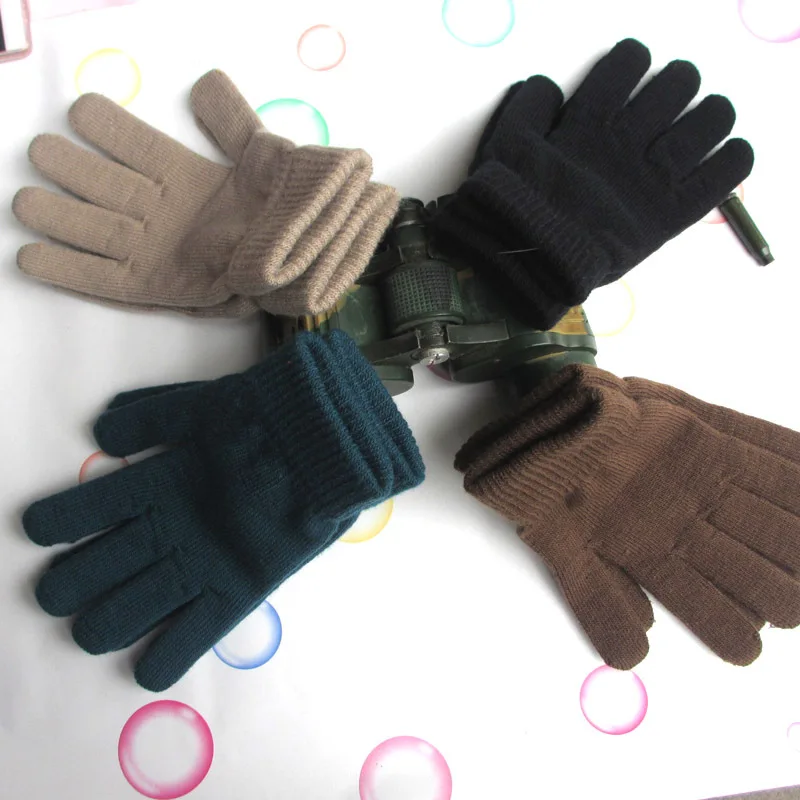 Зимние перчатки для взрослых плюс бархат утолщение согреться перчатки эластичный сила Вязание полный палец перчатки на каждый день