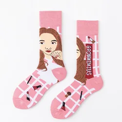 New Autumn Spring and Summer Ab In The Tube Cartoon Male and Female Yin and Yang Sports Socks Cute Riding Breathable Fashion
