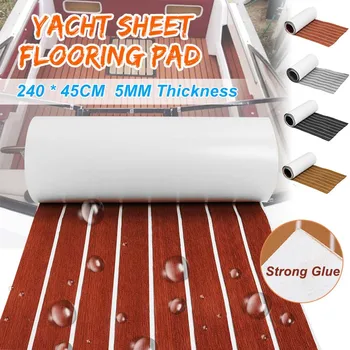 

1 Roll 2400x450 5mm Self-Adhesive EVA Foam Boat Yacht RV Caravan Marine Flooring Faux Teak Boat Decking Sheet Floor Decor Mat