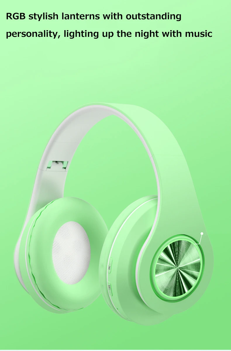 Беспроводные Bluetooth 5,0 стерео наушники, складная гарнитура с микрофоном, Hifi наушники с поддержкой TF карты и 3,5 мм наушники