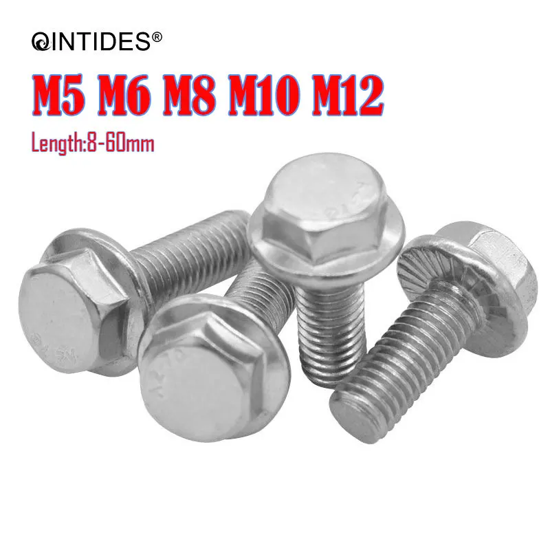 Details about   M5 M6 M8 M10 Flanged Hexagon Screws Hex Head Bolts A2 Stainless Steel Fastener 