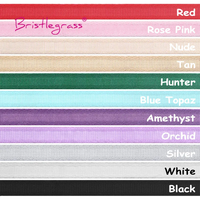 

BRISTLEGRASS 50 100 Yard 3/8" 10mm Bra Underwire Casing Elastic Bands Nylon Plush Channeling Tape Lingerie Underwear Sewing Trim