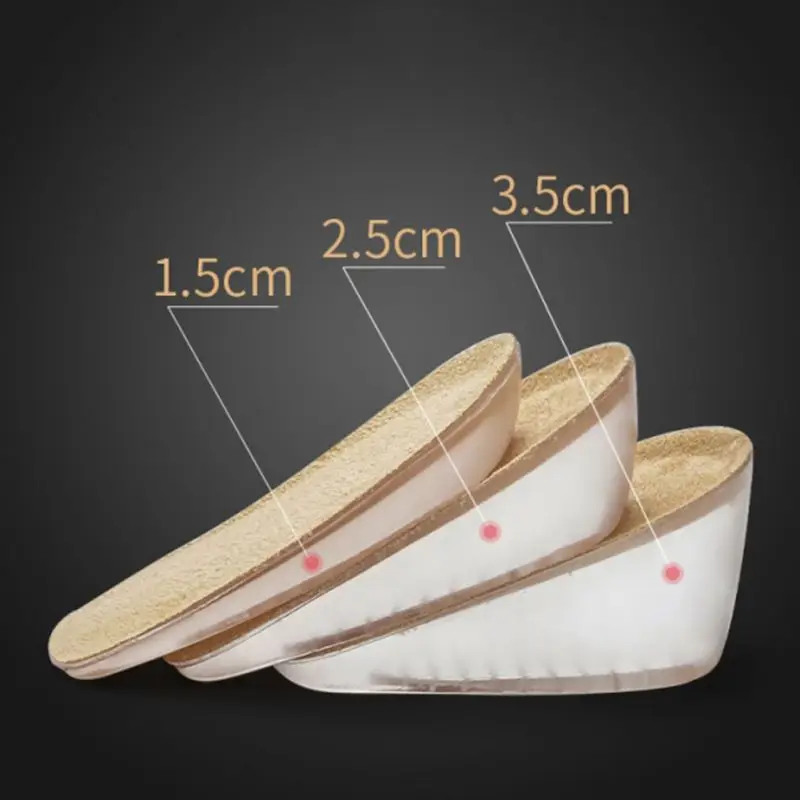 2pcs/set Height Increase Insoles Silicone Invisible Shoes Heel Lift Cushion Inserts Pads Accessories