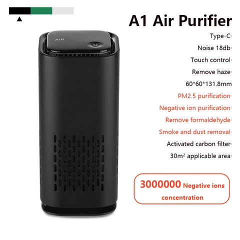 Purifier Air Cleaner for Home HEPA Filters USB cable Low Noise Portable Car home xiomi Air Purifier with Night Light Desktop