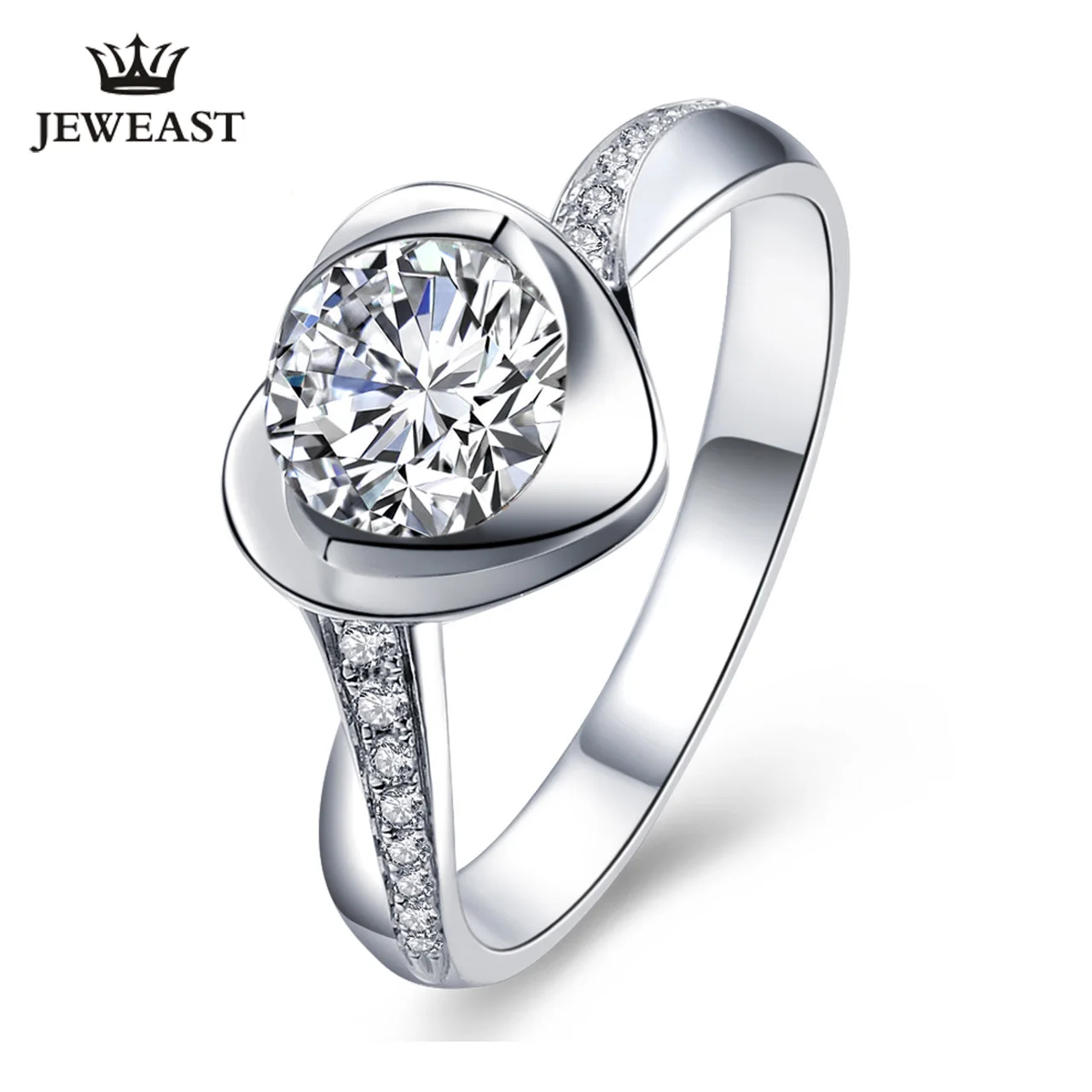 

XZ moissanite diamond 18K gold Pure Gold Ring Real 18K gold Solid Gold Ring Trendy Classic Party Fine Jewelry Hot Sell New 2019