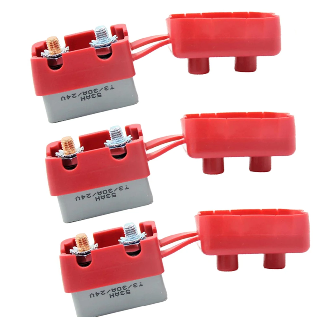 1Pair 12V-24 VAuto Boat Audio Circuit Breaker Manual Reset Fuse Holder 30A