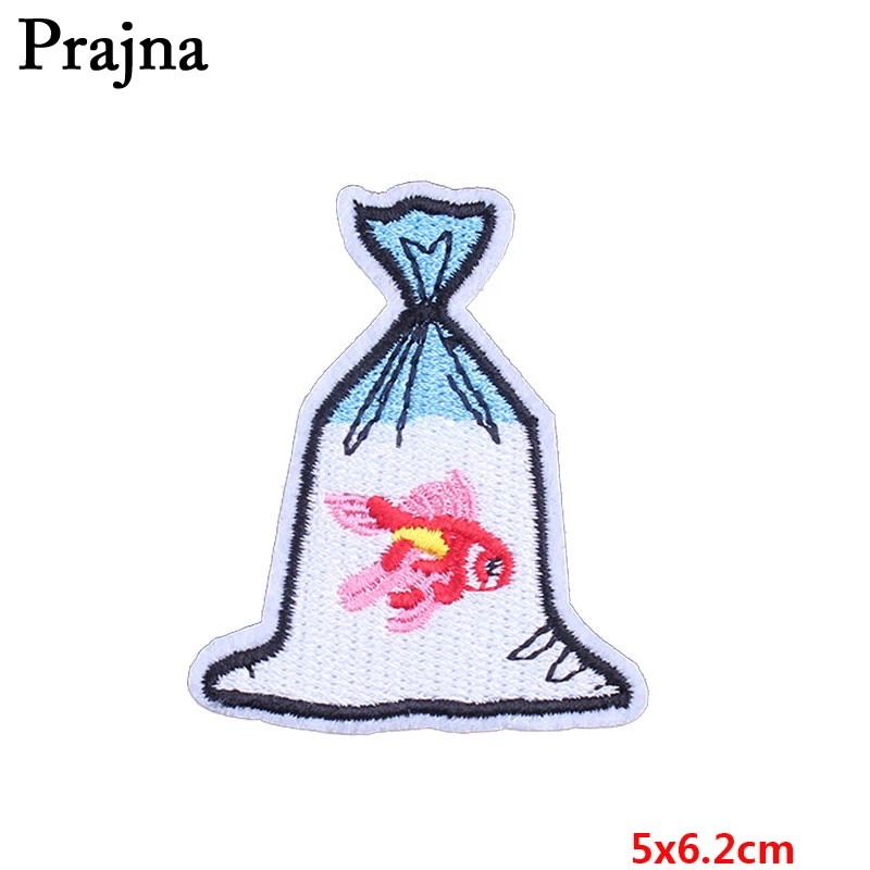 Темно-синий Prajna Мультяшные нашивки в форме единорога вышивка железные нашивки для одежды DIY NIRVANA Music Band полоски на одежде НЛО аппликации - Цвет: Темно-синий