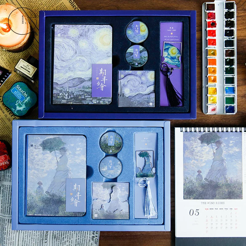 World famous paintings van gogh Blank Sketchbook Diary Drawing Painting Notebook set Sketch Book School Supplies birthday gift World famous paintings van gogh Blank Sketchbook Diary Drawing Painting Notebook set Sketch Book School Supplies birthday gift