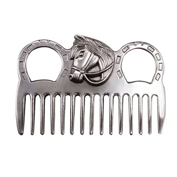 

Cleaning Tool Pet Dogs Outdoor With Keyring Accessories Ponies Equestrian Polished For Grooming Horse Comb Metal Brush Tail Mane