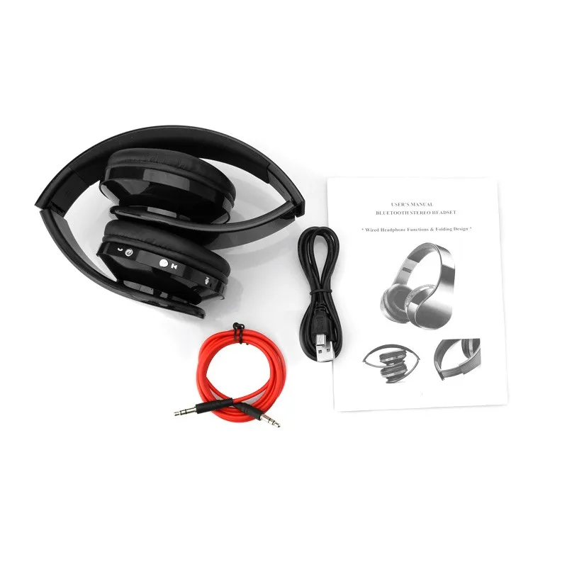 VAORLO Folding Wireless Headphone With Mic Kids Children Bluetooth Earphone Stereo Bass Headsets For PC MP3 iPad All Smart Phone