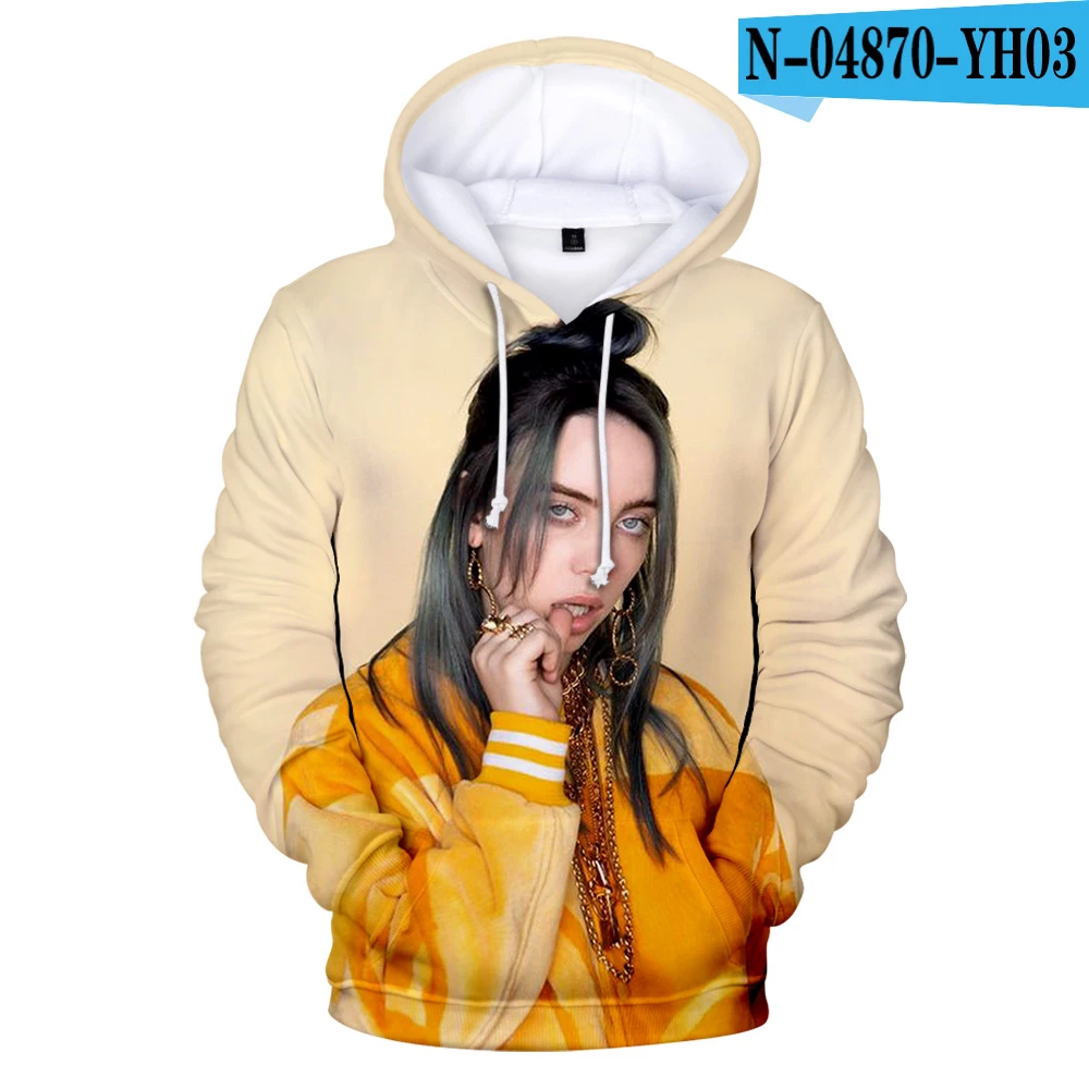 Осень Зима 3d принт Billie Eilish толстовки для мужчин женщин толстовка горячая Распродажа мальчиков девочек Billie Eilish одежда - Цвет: 3D