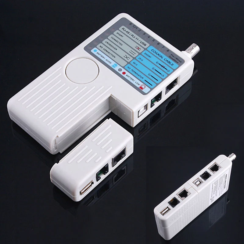 Топ 4-в-1 сетевой тестер RJ11/RJ45/USB/BNC тестер коаксиальных кабелей