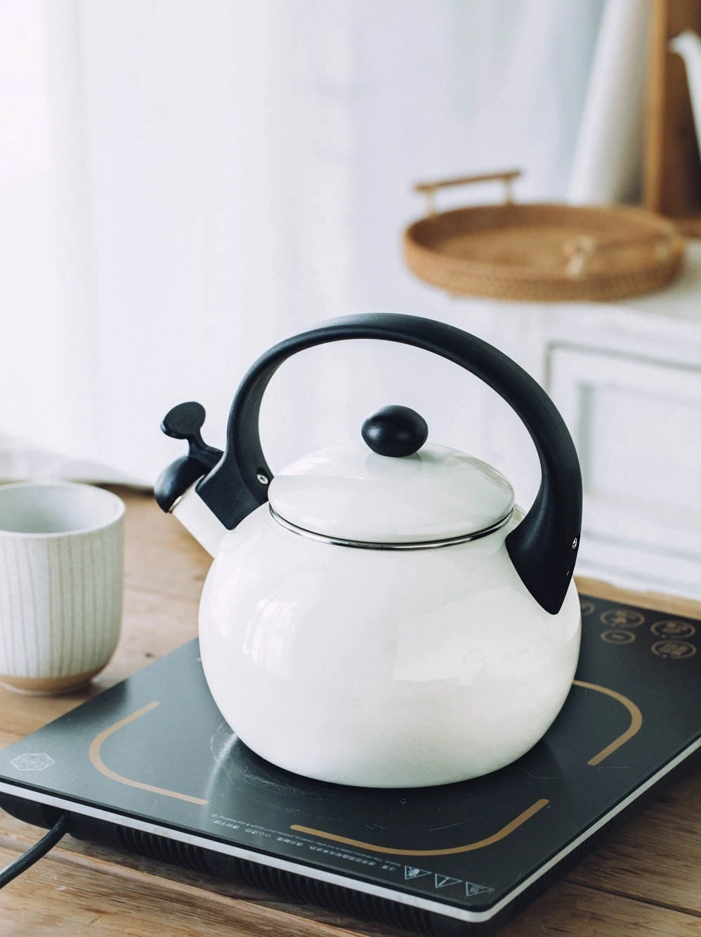 Japanese porcelain enameled water kettle thicken whistle household