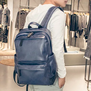 

Couple Leather Backpack Laptop Satchel Travel School Rucksack Bag Waterproof Travel Backpacks Men Women School Bags C50