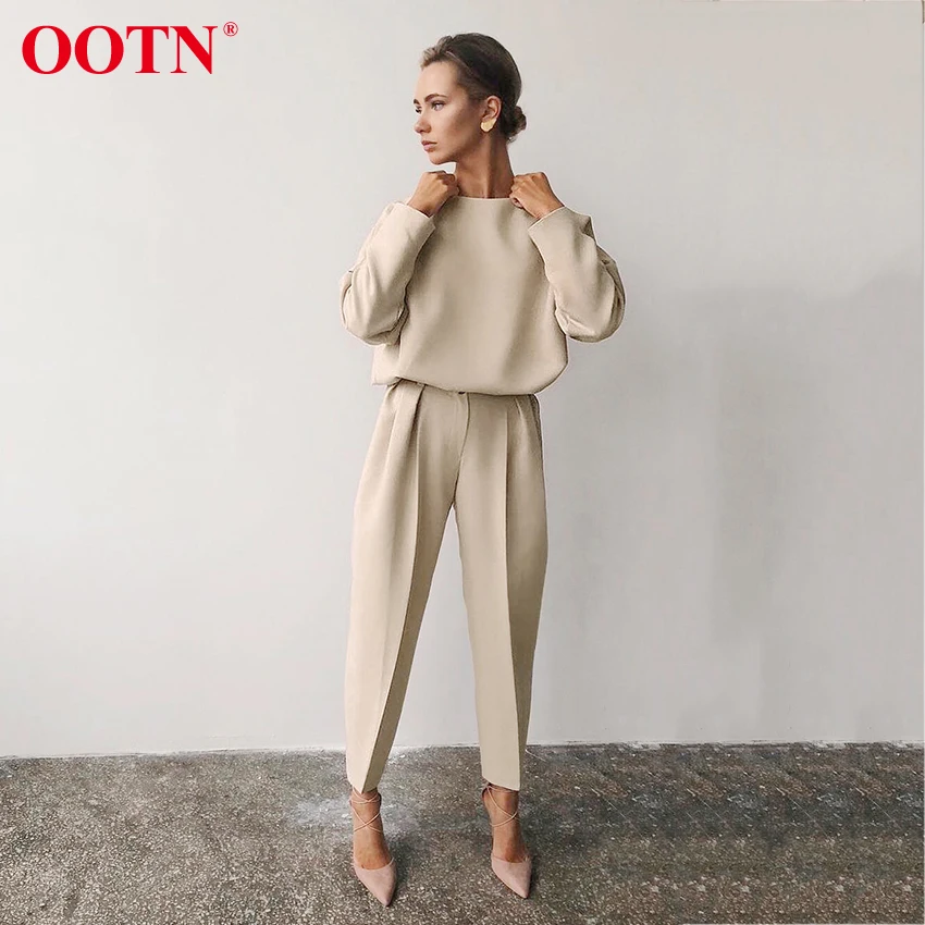 OOTN Повседневная рубашка цвета хаки с длинным рукавом женские офисные блузки