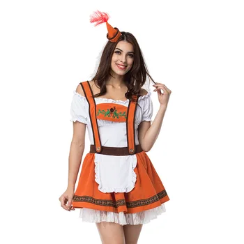 

Cosplay Sexy Adult Beer Girl Festival Dresse Halloween Costume French Cosplay Oktoberfest Maid Party For Women Suspenders Dress