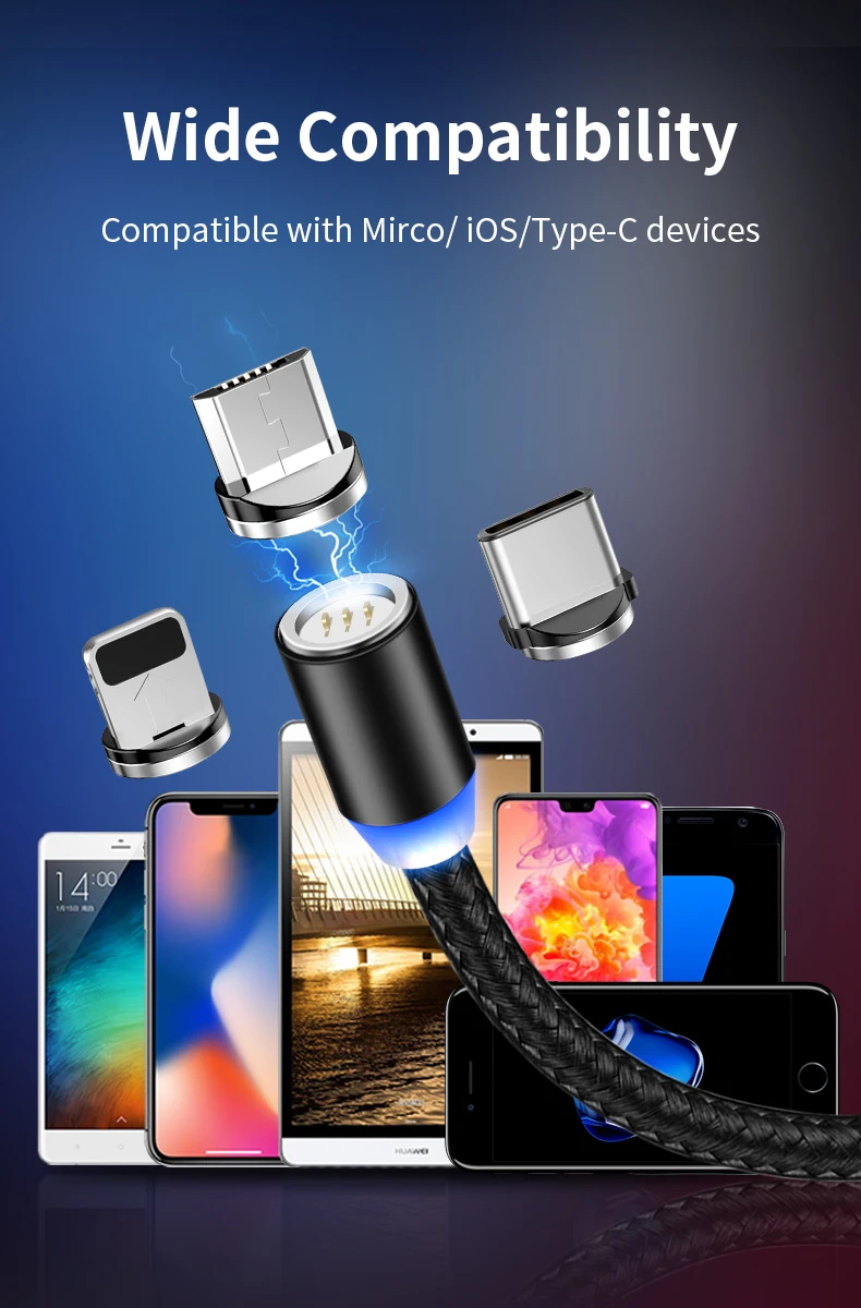 3а 1 м Магнитный USB кабель type C кабель передачи данных Быстрая зарядка линия универсальный кабель для передачи данных для Xiaomi huawei P20 P30