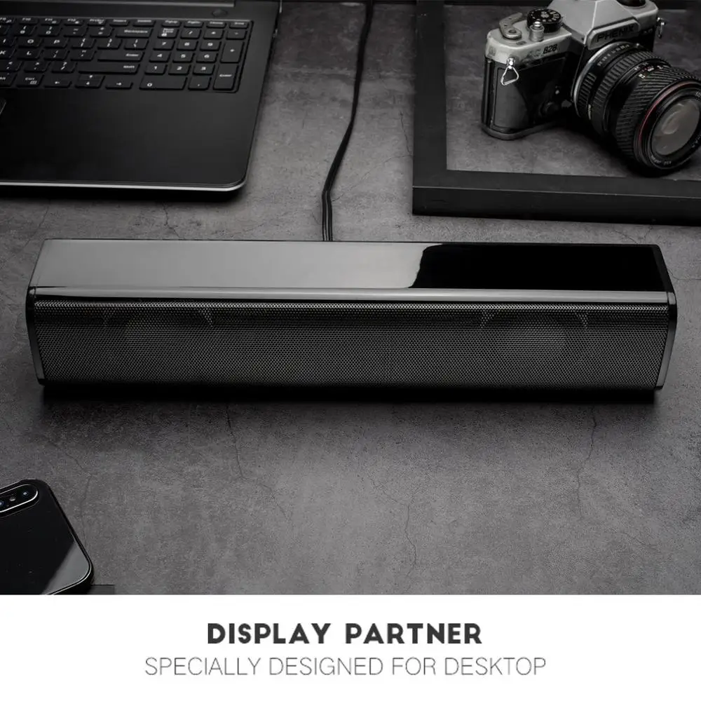 Q2 HD Sound Speaker USB Powered Soundbar Audio Player 3.5mm Wired PC Speakers Stereo Subwoofer for Home Office