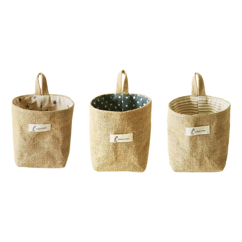 Margueras 4 Cestini Portaoggetti In Iuta Da Appendere – Mini Sacchetti Organizer Per Ufficio E Casa, 10x13 Cm - 5